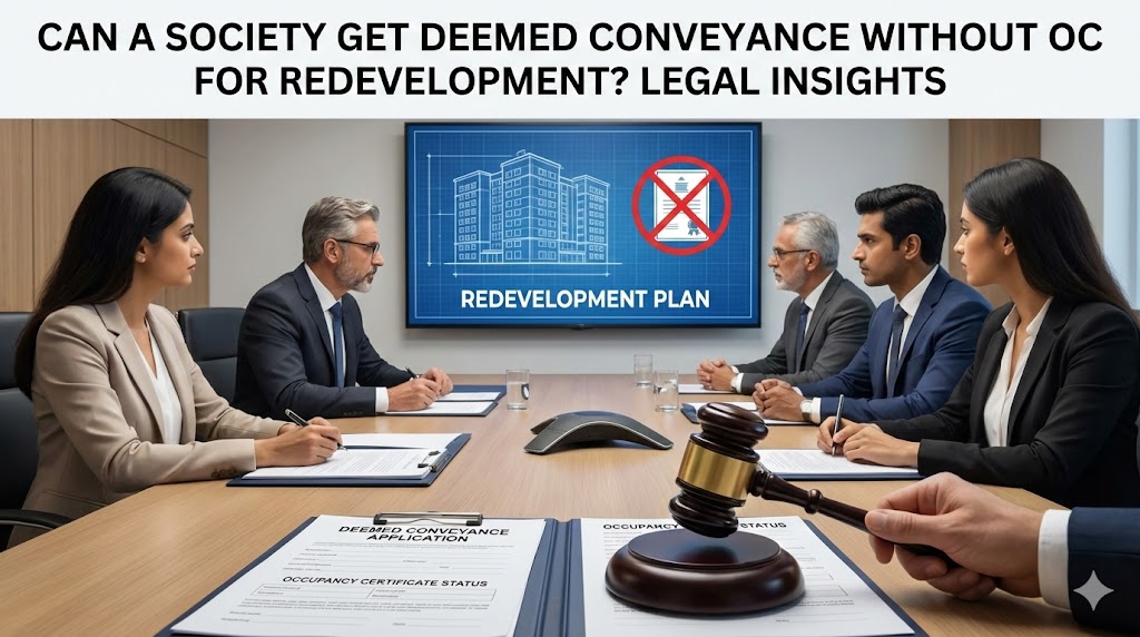 Can a Society Get Deemed Conveyance Without OC for Redevelopment?