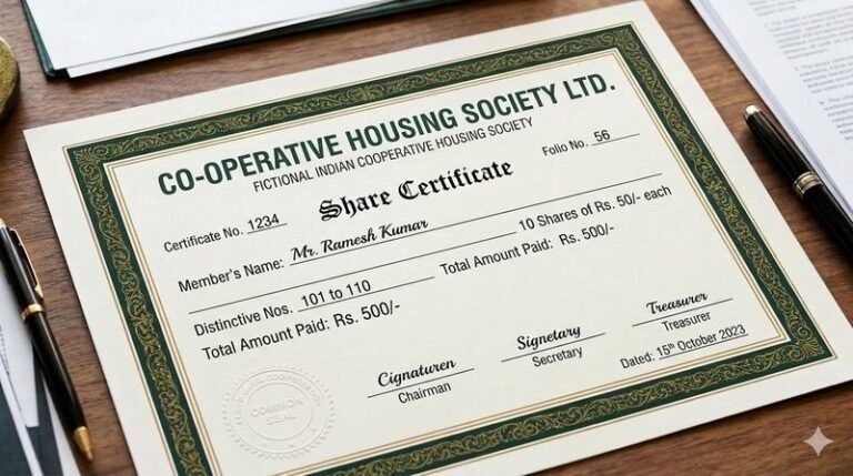 share certificate of society