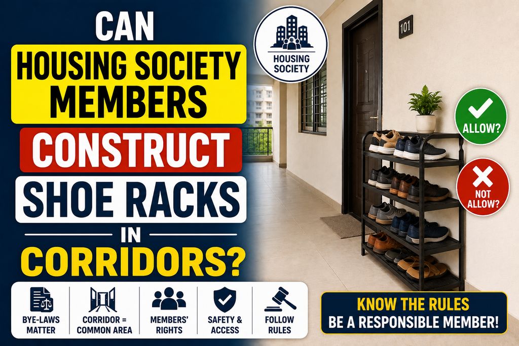 Can Housing Society Members Construct Shoe Racks in Corridors?