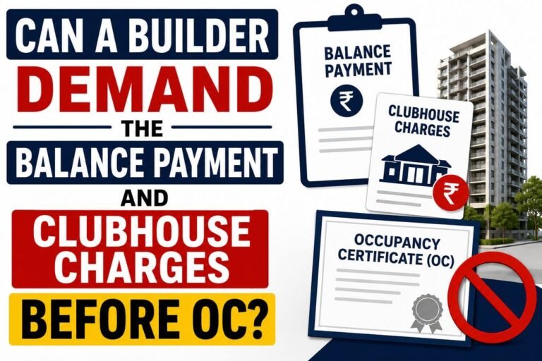 Can a Builder Demand the Balance Payment and Clubhouse Charges Before OC?